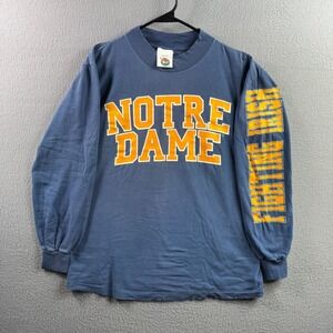 Vintage Notre Dame Shirt‎ Mens Medium Long Sleeve Tee 80s College Fighting Irish